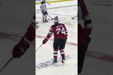 NJ Devils Colin Miller Hockey Fights Cancer Warmups #njdevils #short #shorts #shortsvideo