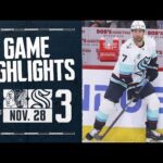 Seattle Kraken at Chicago Blackhawks | 11/28 Game Highlights