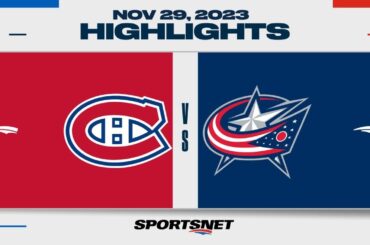 NHL Highlights | Canadiens vs. Blue Jackets - November 29, 2023