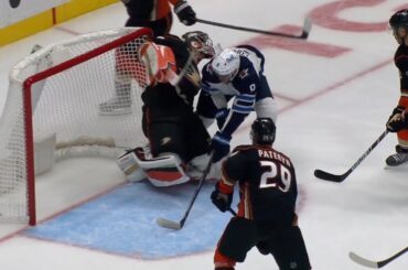 Andrew Copp Goaltender Interference Penalty, John Gibson Is Slow To Get Up