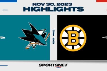 NHL Highlights | Sharks vs. Bruins - November 30, 2023