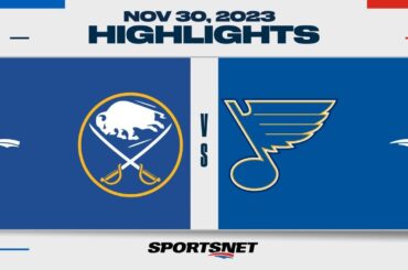 NHL Highlights | Sabres vs. Blues- November 30, 2023