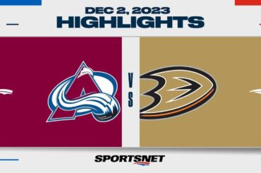 NHL Highlights | Avalanche vs. Ducks - December 2, 2023