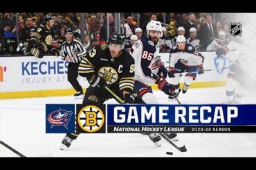 Blue Jackets @ Bruins 12/3 | NHL highlights 2023