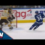 Matthews Fires Home Loose Puck To Get Maple Leafs On The Board Against Bruins