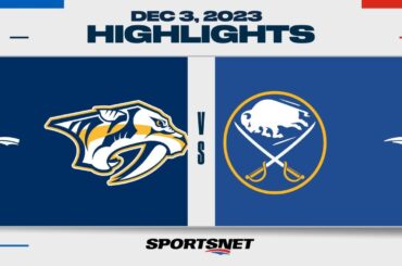 NHL Highlights | Predators vs. Sabres - December 3, 2023