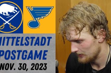 Casey Mittelstadt Postgame Interview vs St. Louis Blues (11/30/2023)