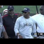 Deion Sanders and Eddie Robinson Jr.'s post-game handshake got a little heated 👀