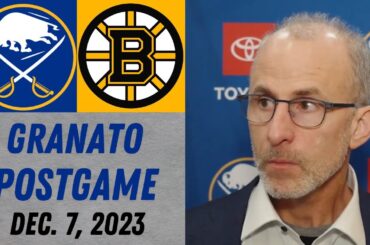 Don Granato Postgame Interview vs Boston Bruins (12/7/2023)