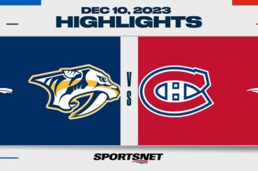 NHL Highlights | Predators vs. Canadiens - December 10, 2023