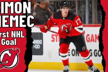 Simon Nemec #17 (New Jersey Devils) first NHL goal Dec 7, 2023