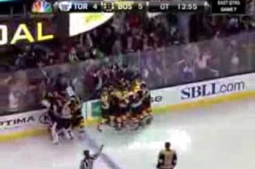 98.5 The Sports Hub's Dave Goucher calls Patrice Bergeron's series-winning OT goal