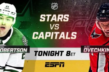 Ovi goes for 1,500th Point Tonight as Capitals face Robertson, Stars on ESPN