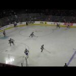 Laval Rocket's Jakub Dobeš makes a great save vs. Hartford Wolf Pack's Bobby Trivigno 12/9/23