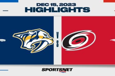 NHL Highlights | Predators vs. Hurricanes - December 15, 2023