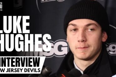Luke Hughes talks Advice from Quinn Hughes & 3 Hughes Brothers Playing in an NHL Game Together