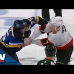 Senators' Brady Tkachuk Drops The Gloves To Scrap Blues' Tyler Tucker With Family Watching