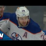 Leon Draisaitl Finishes A Clean Passing Play To Get The Oilers Rolling Early