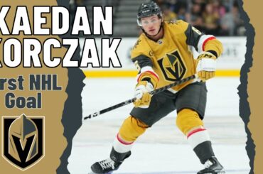 Kaedan Korczak #6 (Vegas Golden Knights) first NHL goal Oct 17, 2023