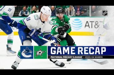 Canucks @ Stars 12/21 | NHL Highlights 2023