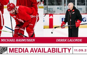 Michael Rasmussen, Derek Lalonde Morning Skate Media - Nov. 9 vs. MTL