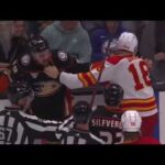 Sam Carrick vs AJ Greer FIGHT | Anaheim Ducks vs Calgary Flames | December 21, 2023