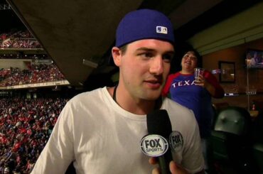 CLE@TEX: Dallas Stars' Benn talks Rangers baseball