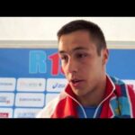 Filip Mihaljevic (CRO) after winning silver in the Shot Put, Rieti 2013