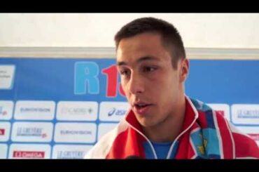 Filip Mihaljevic (CRO) after winning silver in the Shot Put, Rieti 2013