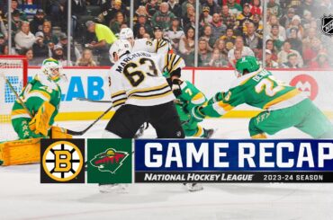 Bruins @ Wild 12/23 | NHL Highlights 2023