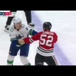 Nikita Zadorov Gets Game Misconduct For Fighting Reese Johnson After His Hit On Elias Pettersson