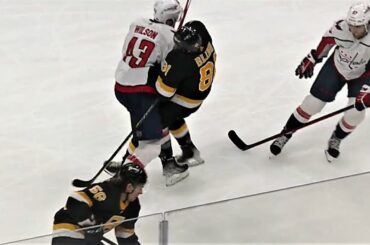 Tom Wilson ABSOLUTELY STEAM ROLLS Anton Blidh With This OPEN ICE HIT