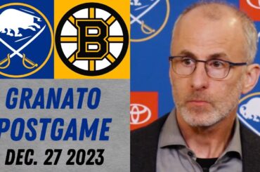 Don Granato Postgame Interview vs Boston Bruins (12/27/2023)