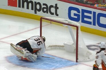 John Gibson sprawls across for phenomenal save on Kane