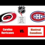 Carolina Hurricanes vs Montreal Canadiens 29 decembrie 2023 Hochei Pe Gheață NHL Morraevo