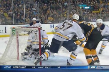 Patrice Bergeron fights Tyler Myers w/SlowMo 12/21/13