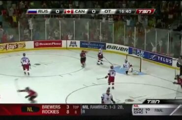 Ryan Strome wins it for Team Canada over Russia in overtime!!! (Aug.14/2012)