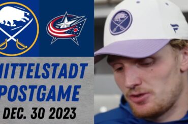 Casey Mittelstadt Postgame Interview vs Columbus Blue Jackets (12/30/2023)