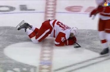 Patric Hornqvist's behind the play hit on Henrik Zetterberg