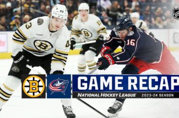 Bruins @ Blue Jackets 1/2 | NHL Highlights 2024