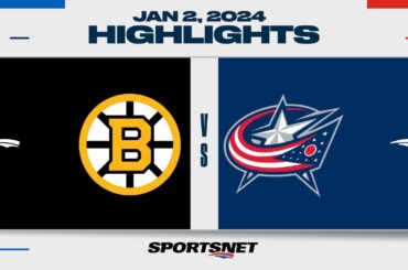 NHL Highlights | Bruins vs. Blue Jackets - January 2, 2024