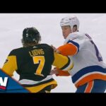 Penguins' John Ludvig and Islanders' Matt Martin Drop The Gloves Off The Faceoff