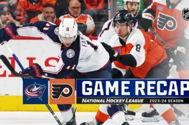 Blue Jackets @ Flyers 1/4 | NHL Highlights 2024