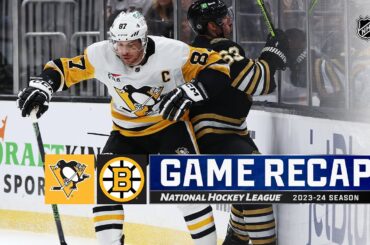 Penguins @ Bruins 1/4 | NHL Highlights 2024