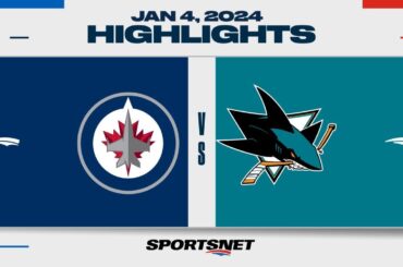 NHL Highlights | Jets vs. Sharks - January 4, 2024