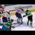 Stars' Evgenii Dadonov Converts On Wide Open Cage After Brutal Giveaway By Avalanche's Ross Colton