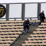 Jordan Staal reaching the top of Heinz Field