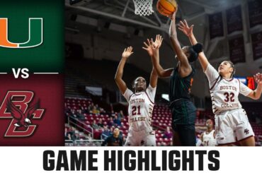 Miami vs. Boston College Game Highlights | 2023-24 ACC Women’s Basketball