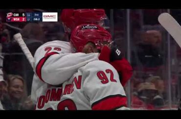 Vasily Ponomarev ROOFS one for FIRST NHL goal and multi-point night in debut #hurricanes #capitals