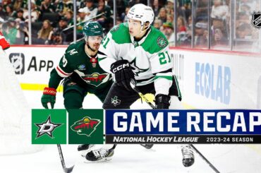 Stars @ Wild 1/8 | NHL Highlights 2024